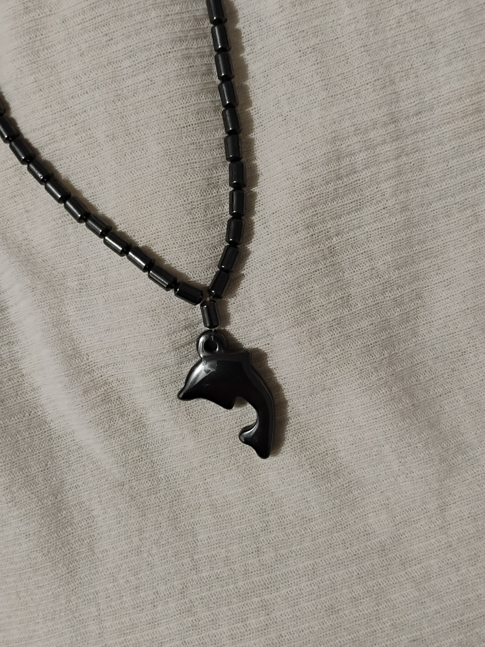 Black Dolphin Pendant Necklace